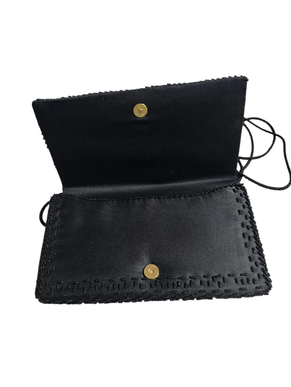Black Beaded Evening Clutch - Picture 6 of 7